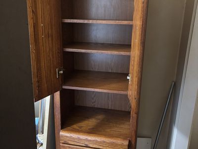 Solid Wood Headboard With Lights And Cabinets