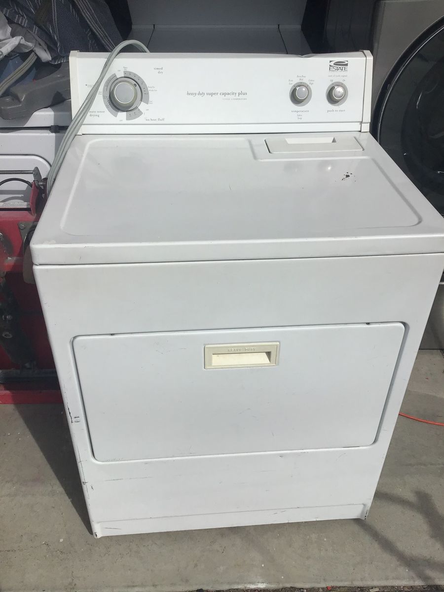 Estate Heavy Duty Super Capacity Plus Dryer - White, Electric, Top Load. Includes free delivery