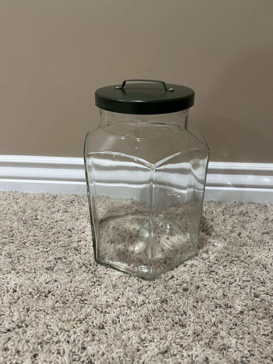 Glass Jar with Green Lid