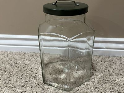 Glass Jar with Green Lid