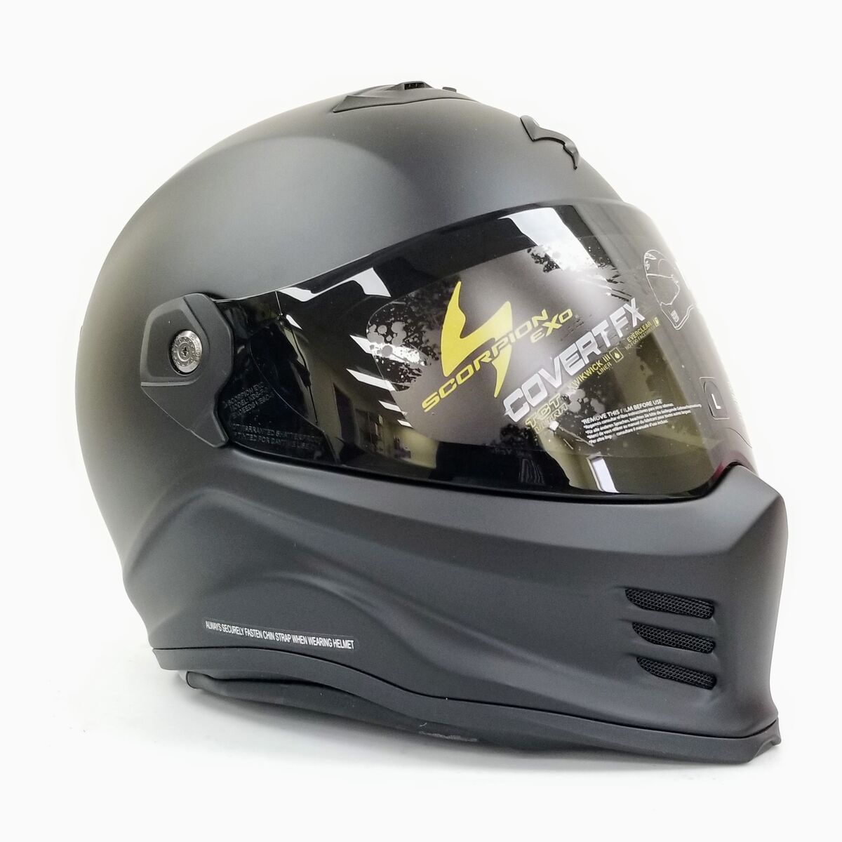 Scorpion Covert Fx Full Face Helmet (Matte Black, Large) (75-2269L-L-R3-S3)