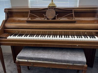 Kimball Console Piano with Bench & Lamp - Used, Great Condition