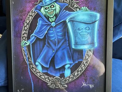 Haunted Mansion Hatbox Ghost signed print