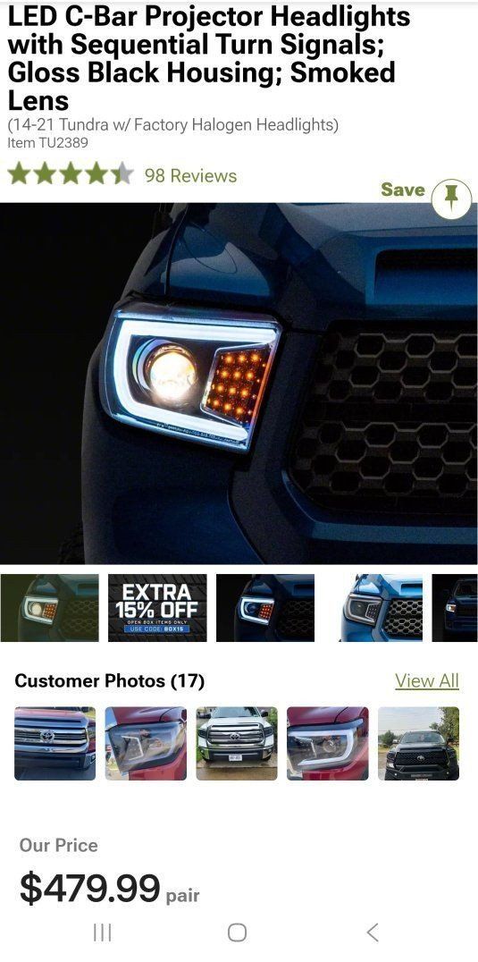 Headlights LED C-Bar projector headlights