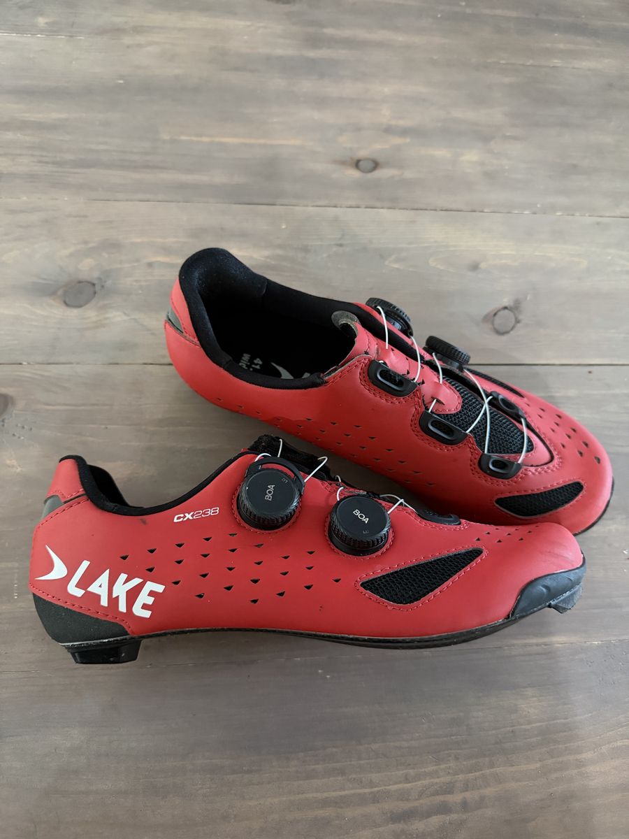 Lake CX238 Red Cycling Shoes with BOA Fit System - Used, Size 41.5 wide