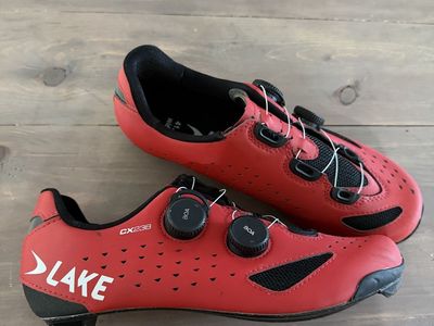 Lake CX238 Red Cycling Shoes with BOA Fit System - Used, Size 41.5 wide