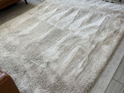 8x10 Cream Off-White Plush Shag Area Rug