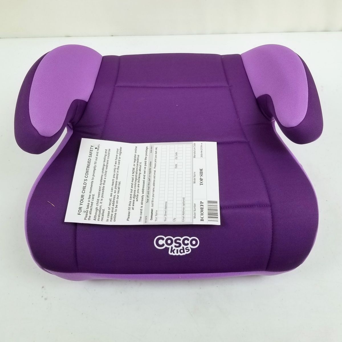 Cosco Topside Backless Booster Car Seat, 40-100 lbs, color Grape