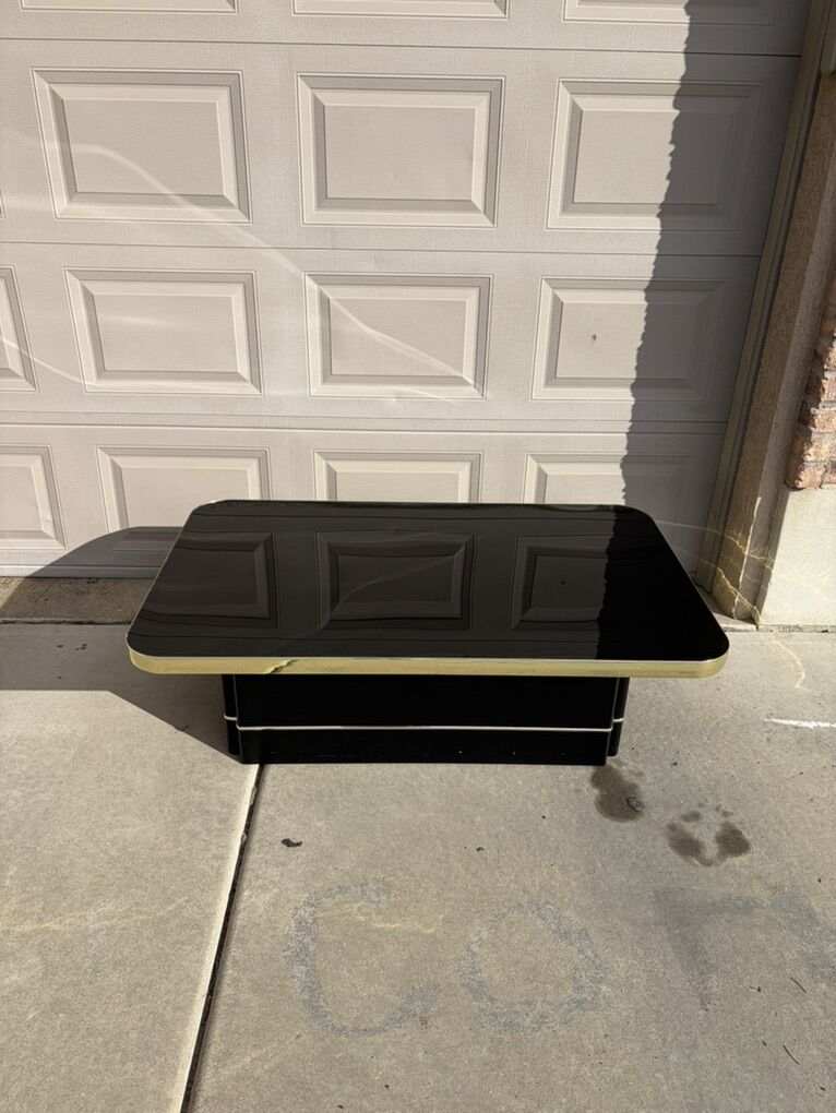 Modern Black Glass Top Coffee Table