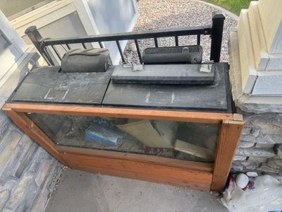 Large Glass Aquarium Fish Tank with Wooden Stand - Filter Included 55 Gallon