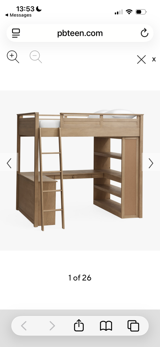 Full Size Loft bed with desk