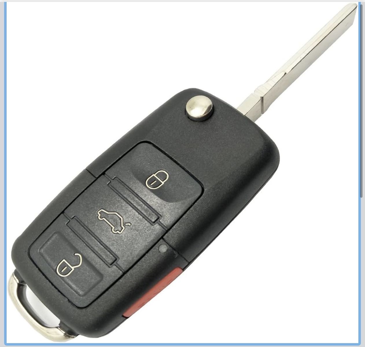 Replacement 3-Button Flip Key Fob Remote Shell Case for VW / Volkswagen
