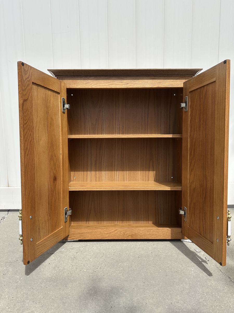 Oak Wood Wall Mount bathroom Cabinet