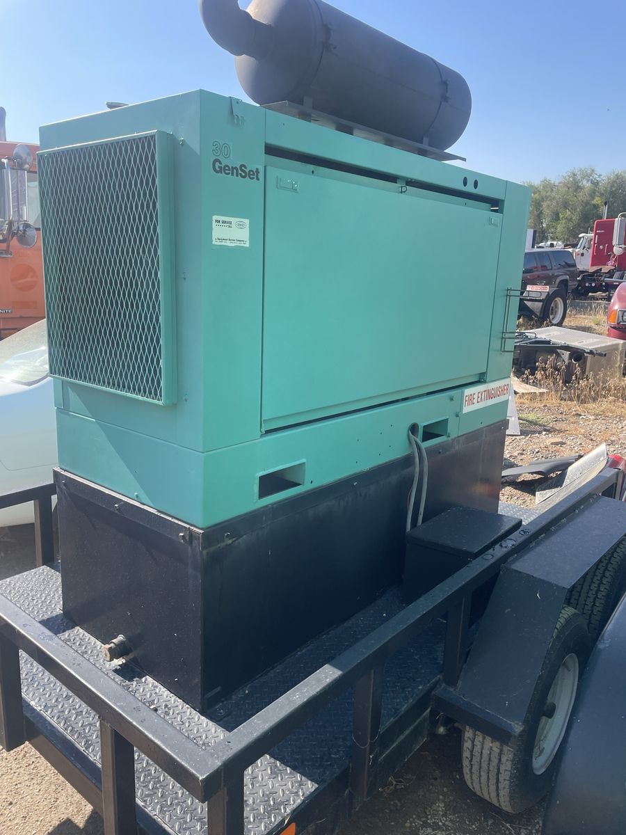 30 GenSet Diesel Generator on Utility Trailer - Used Industrial Power