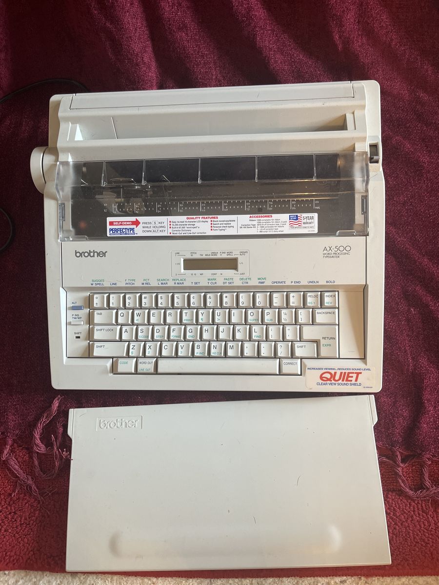 Brother AX-500 Word Processing Typewriter with Perfectype & Quiet Sound Shield