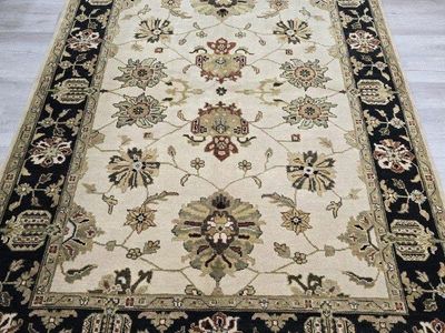 6x9 New Handknotted Wool Rug, Indo Oushak