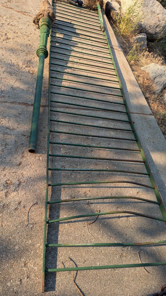 metal fence, post and lantern. Free