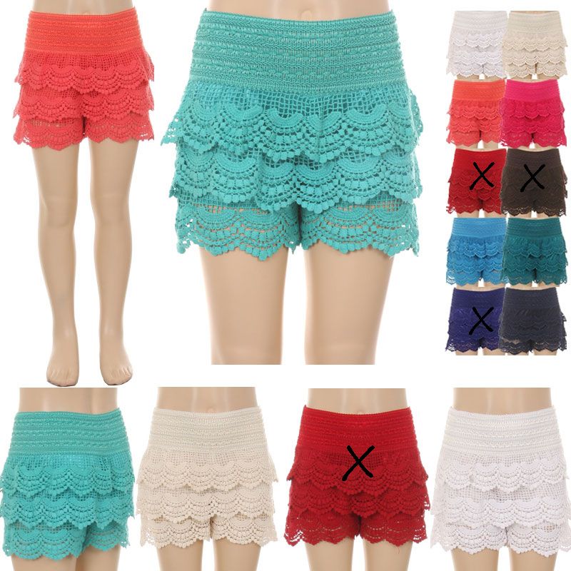 $15 (10 pc) - Kids Girls Crochet Tiered Lace Short Skirt
