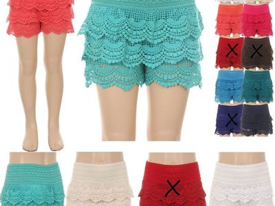 $15 (10 pc) - Kids Girls Crochet Tiered Lace Short Skirt