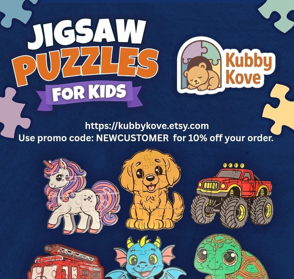 Kubby Kove Kids Jigsaw Puzzles - Fun Animal & Vehicle Designs, Develops Skills, High Quality