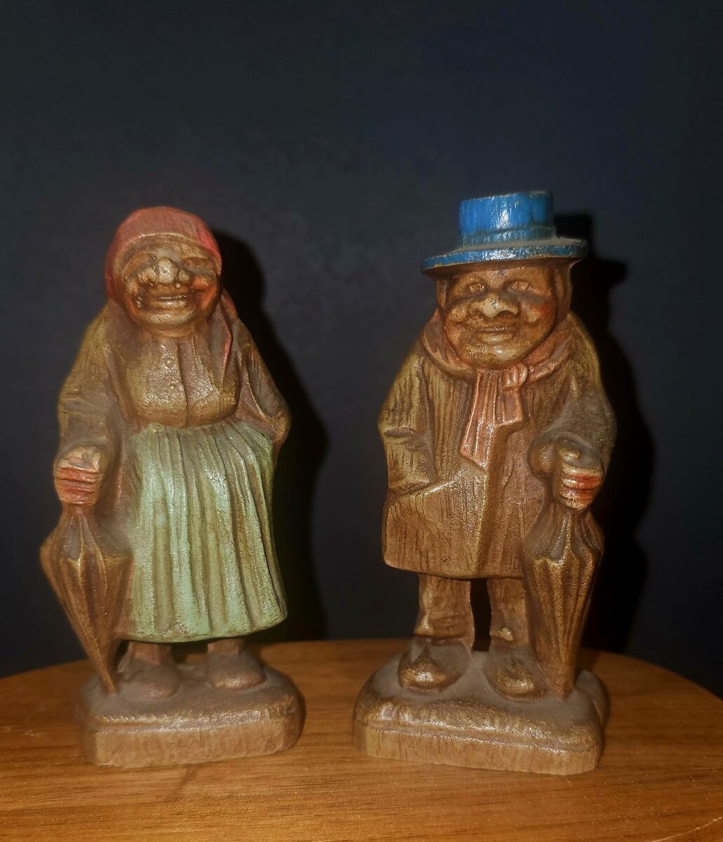 Rare Antique 1940's Syroco Americana Wood Couple