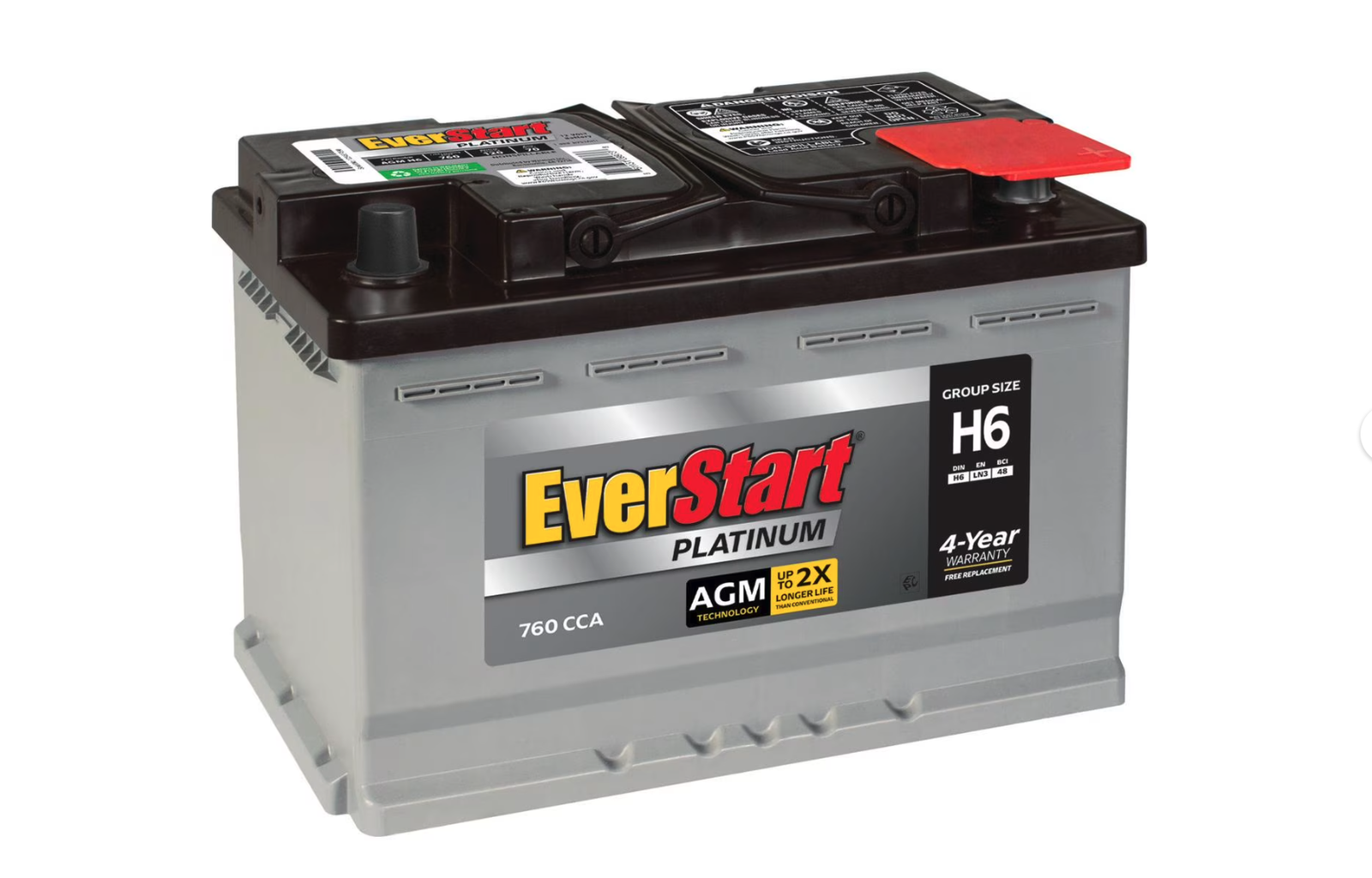 New EverStart Platinum AGM Battery, Group Size H6