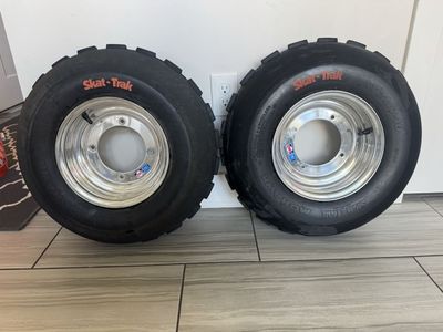 Skat-Trak Mohawk AT21x7-10 ATV Tires Mounted on Polished Aluminum Rims