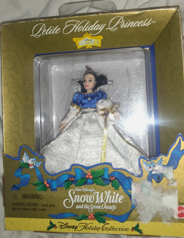 Mattel DISNEY Princess Snow White Barbie 1998 Petite Holiday  ornament NEW