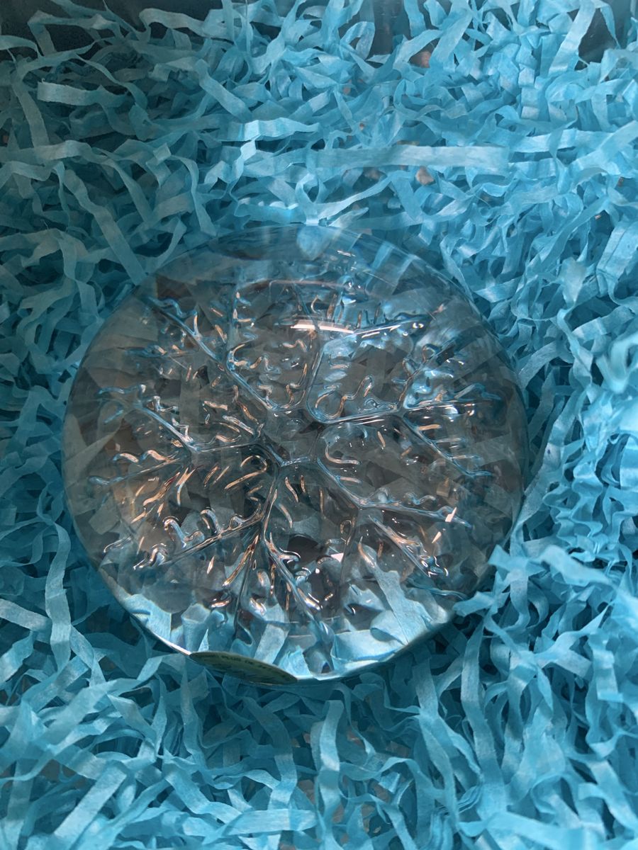 Heavy Glass Snowflake Paperweight