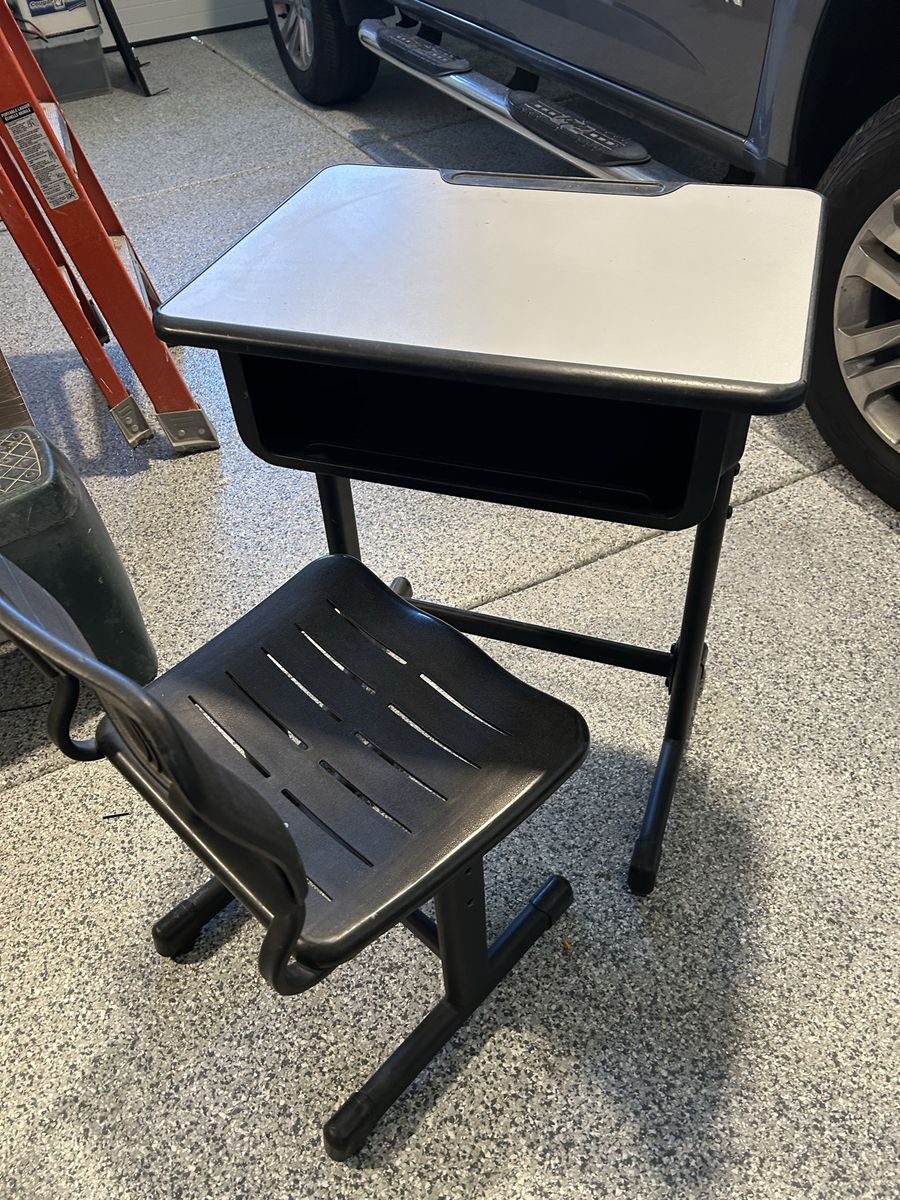 Sturdy Child's School Desk and Chair Combo Unit
