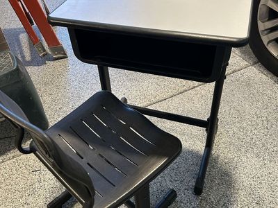 Sturdy Child's School Desk and Chair Combo Unit