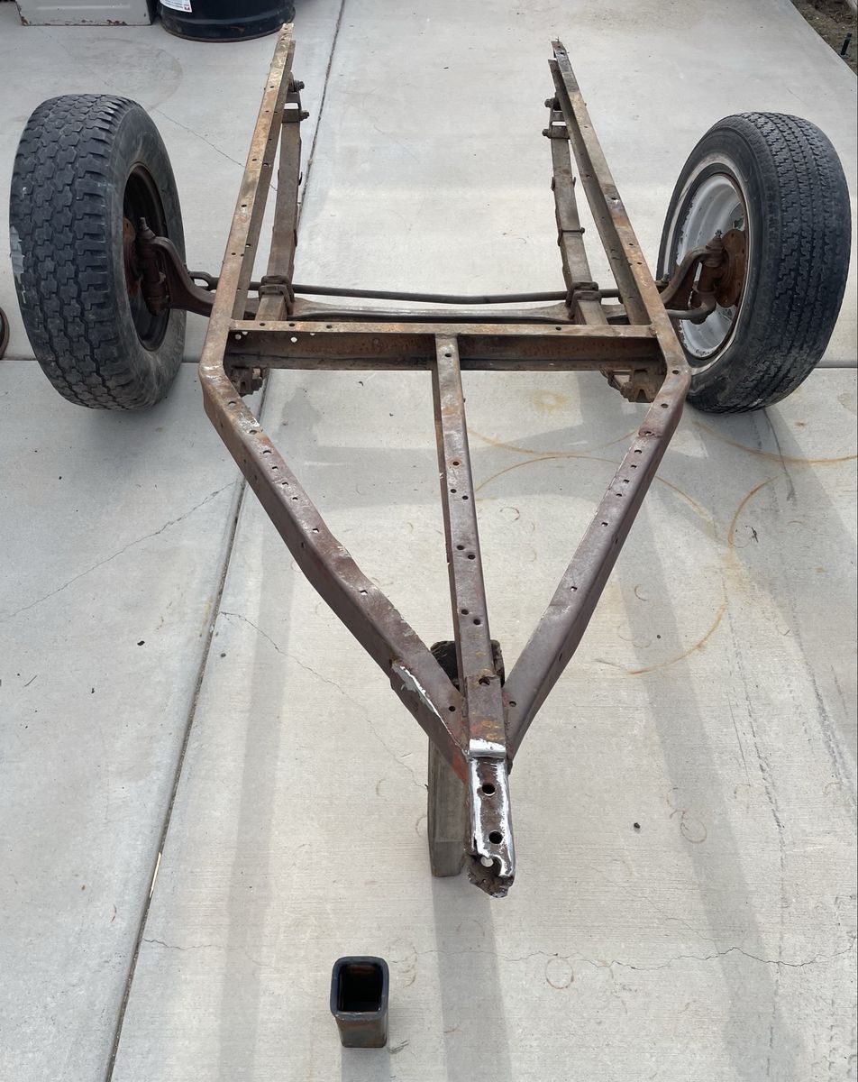 Small Jeep overland, off-road, or rat rod trailer frame or rat rod drop front axle