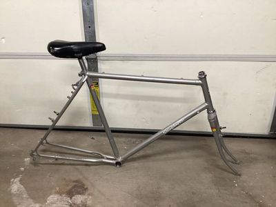 Vintage Specialized Stumpjumper Mountain Bike Frame with Fork & Avocet Saddle - Silver
