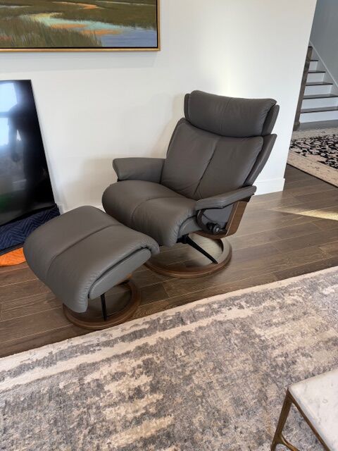 Stressless – Custom leather chair + ottoman: Retail $4,800 | Sale $2,950