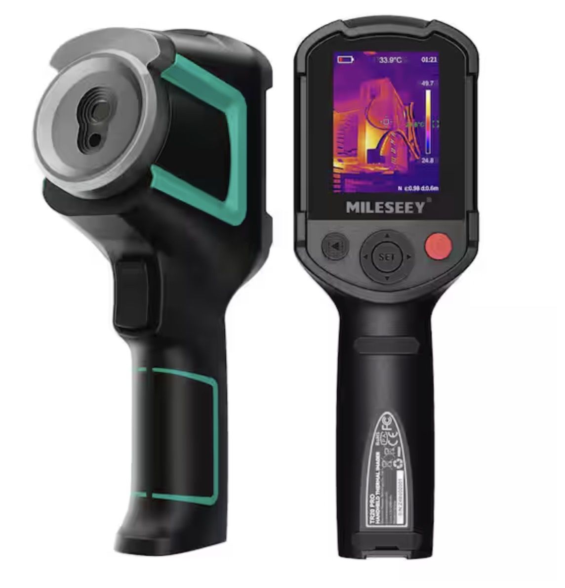 Infrared Thermal Imaging Camera with Video Recording, 2.8 in. LCD Display, -4°F to 1022°F Range, Temperature Alarm