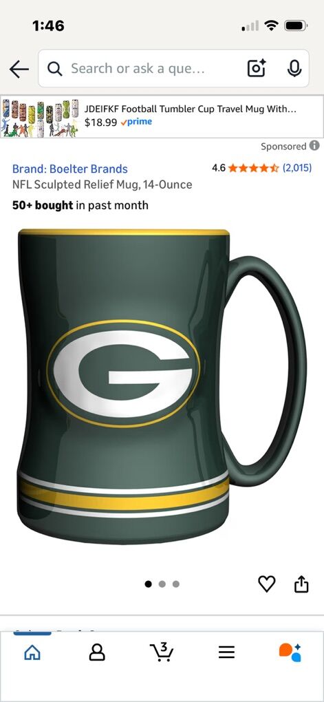 NEW NFL Sculpted Relief Cooffee Mug 14 Oz Football