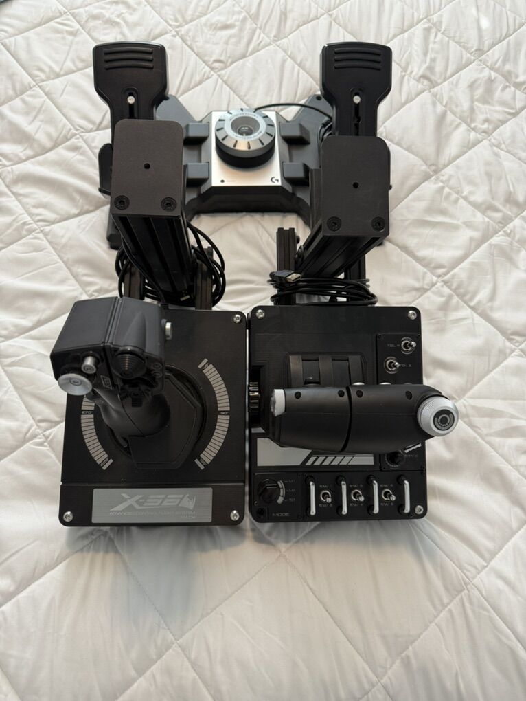 X56 HOTAS W/ Desk Mounts And Pedals