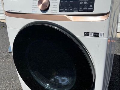 Samsung - 7.5 Cu. Ft. Stackable Smart Electric Dryer with Steam and Sensor Dry - Ivory