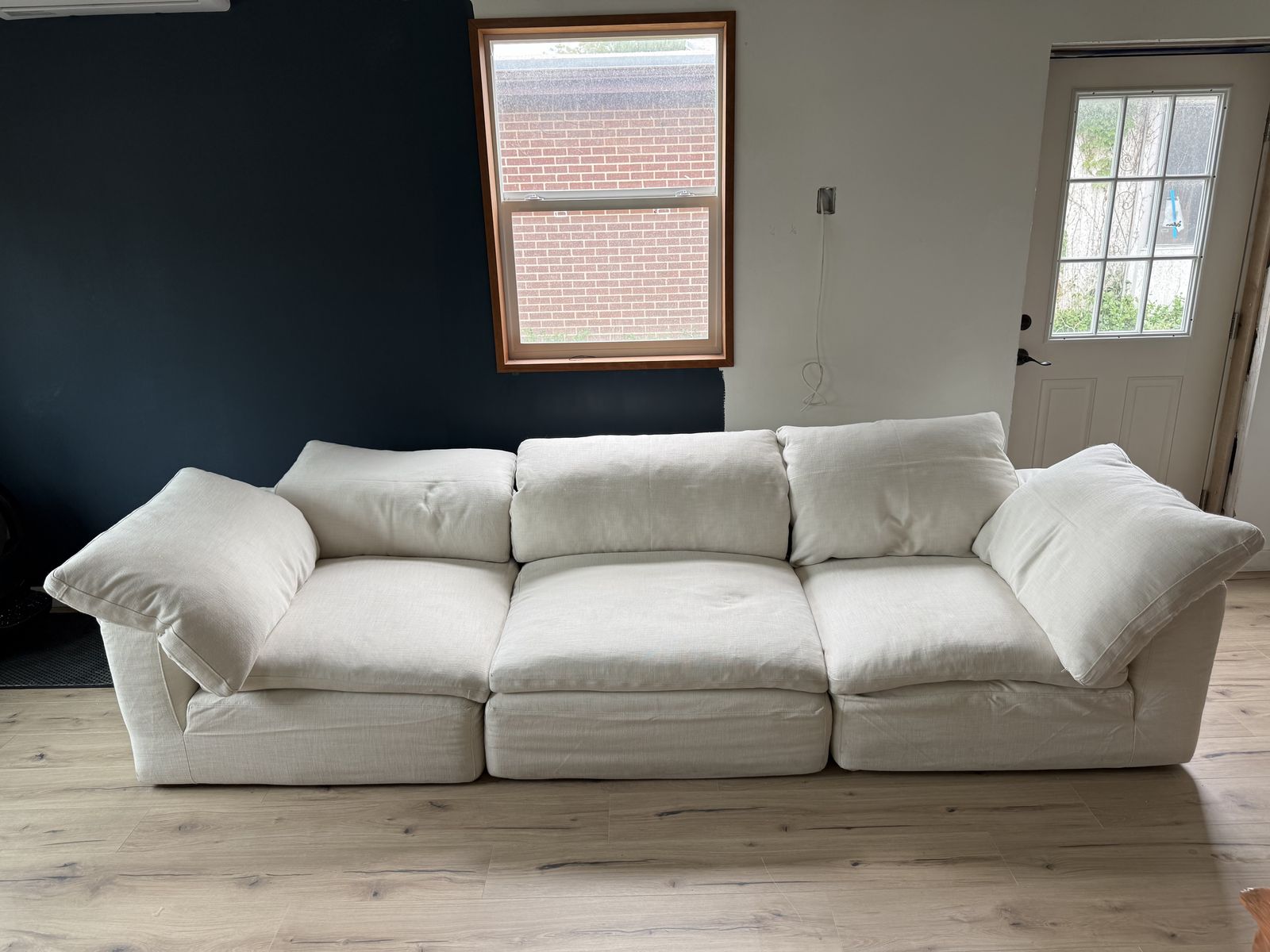 Authentic RH Cloud Classic 3-Piece Modular Sofa – Textured Linen, RH White