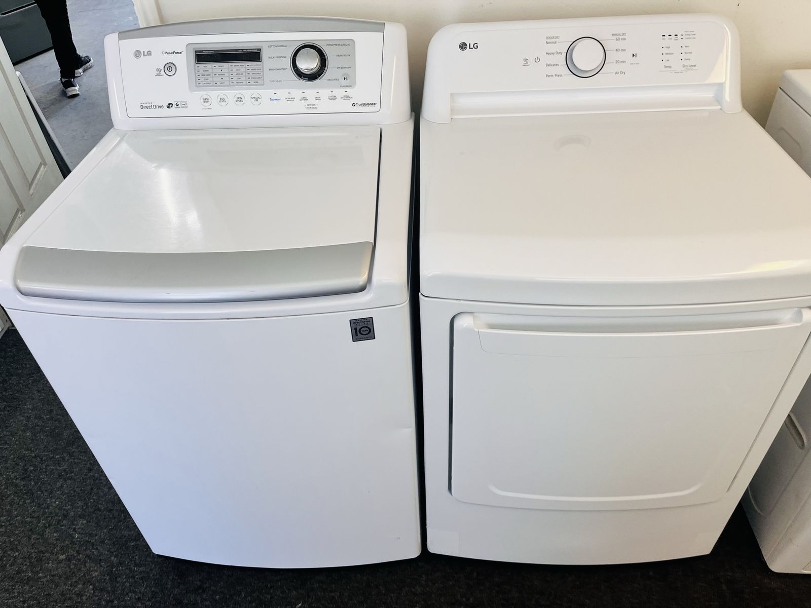 LG super capacity washer and dryer set