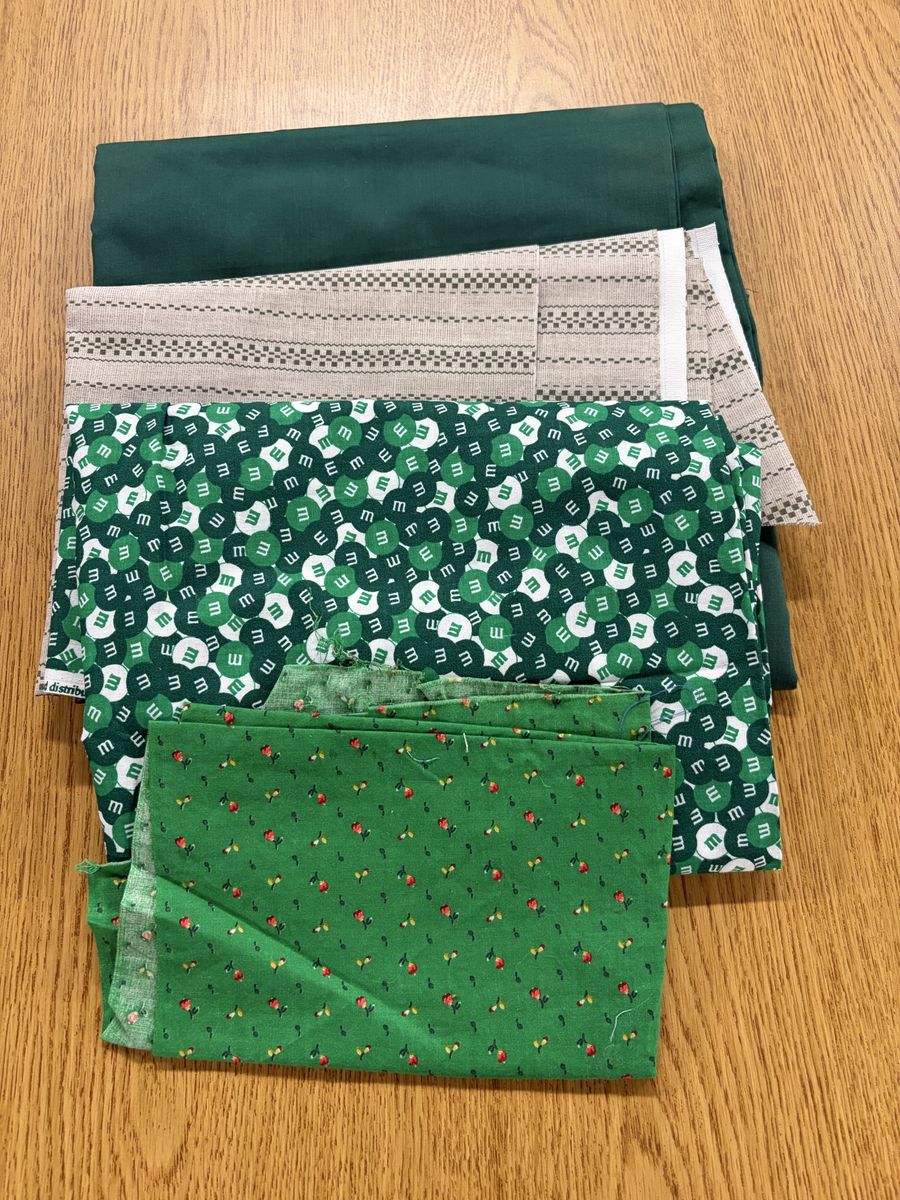 Green Fabric Lot for Sewing Crafting DIY