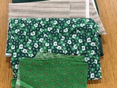 Green Fabric Lot for Sewing Crafting DIY