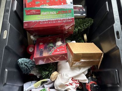 Large Christmas & Winter Decoration Lot – Tree, Ornaments, Books & More