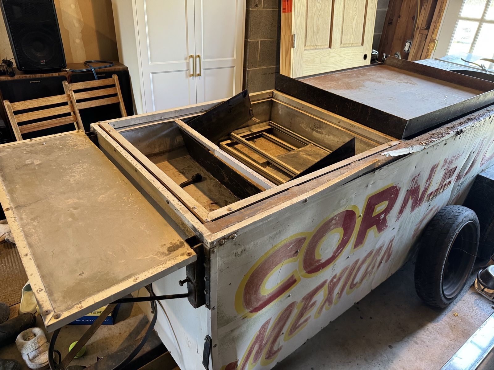 Used Mexican Street Corn Food Cart with Grill and Storage - 8' Long, 2' Wide