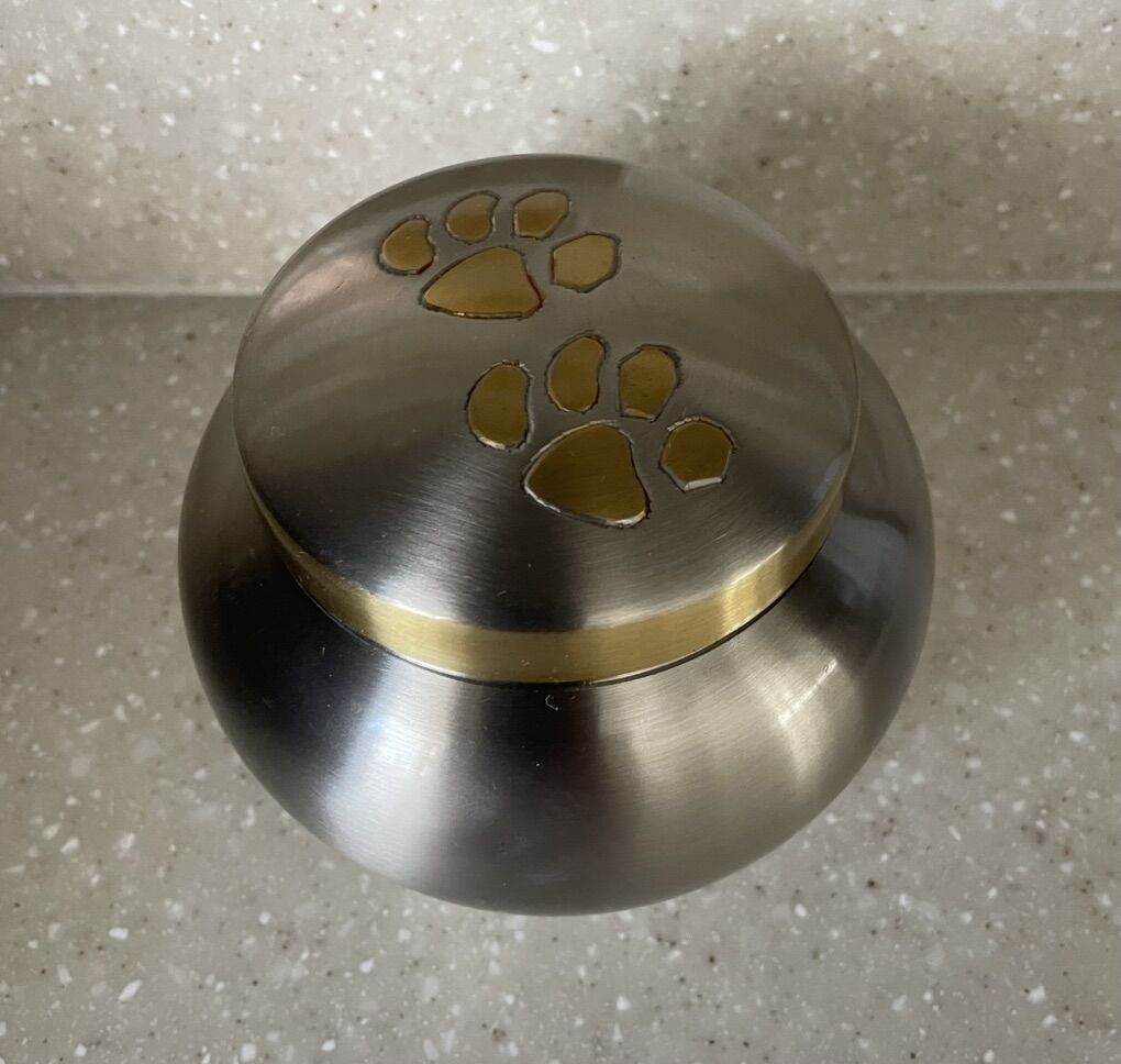 Paw Print Round Pet Cremation Urn