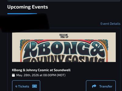 KBong & Johnny Cosmic @ Soundwell – 4 Tickets Available