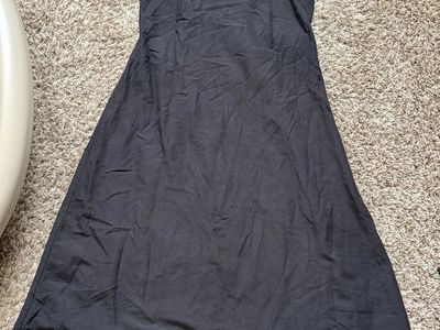 JAPNA Women's Size Large Black Linen Square Neck