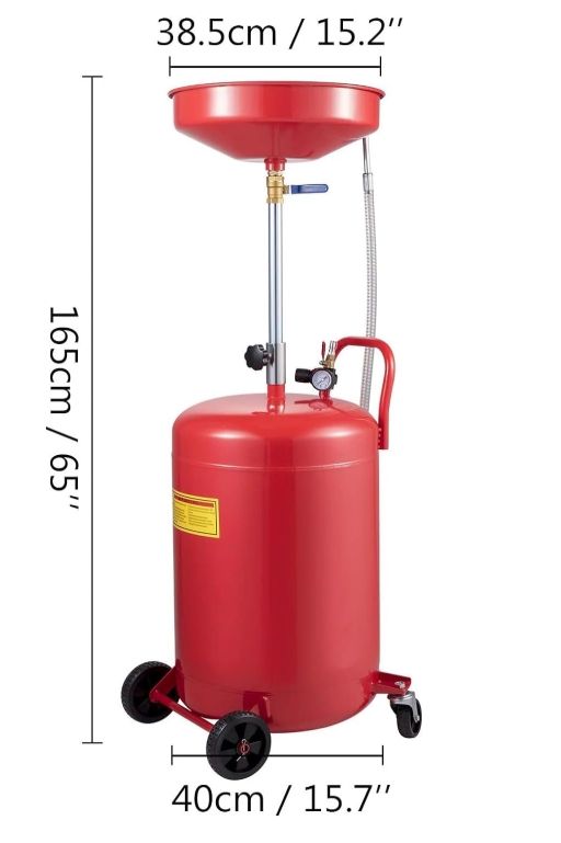Oil Drain Container, 20 Gallon Waste Oil Drain Tank,