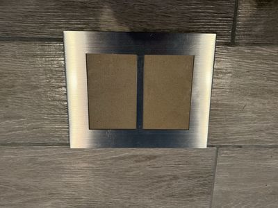 Brushed Metal Double Picture Frame with Black Velvet Backing