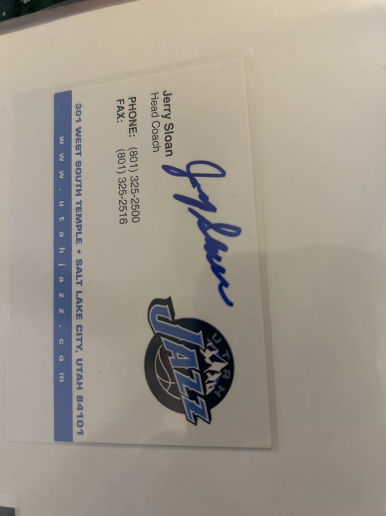 Jerry Sloan Utah Jazz Auto Card Signed Auto NBA